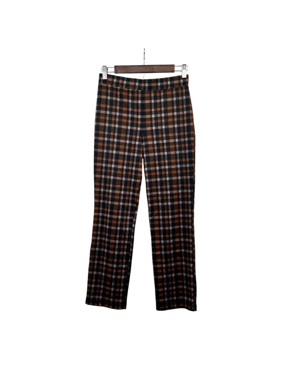 Sanctuary Womens Plaid Ankle Dress Pants Pull On Black/Multi Size Small